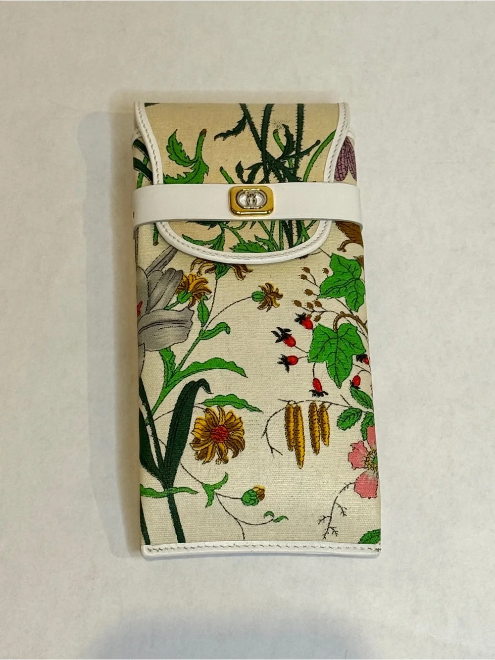 Gucci Floral Canvas phone Case with box